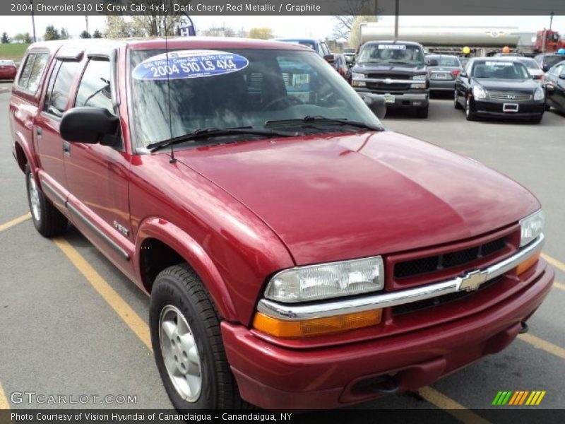 Dark Cherry Red Metallic / Graphite 2004 Chevrolet S10 LS Crew Cab 4x4