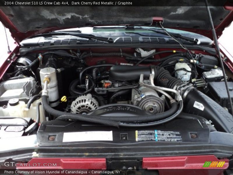 Dark Cherry Red Metallic / Graphite 2004 Chevrolet S10 LS Crew Cab 4x4