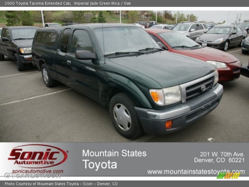 Imperial Jade Green Mica / Oak 2000 Toyota Tacoma Extended Cab