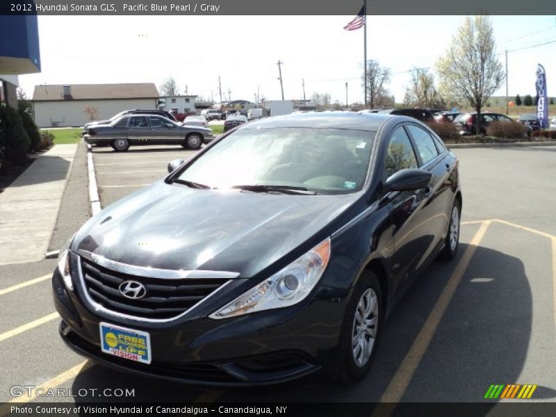Pacific Blue Pearl / Gray 2012 Hyundai Sonata GLS