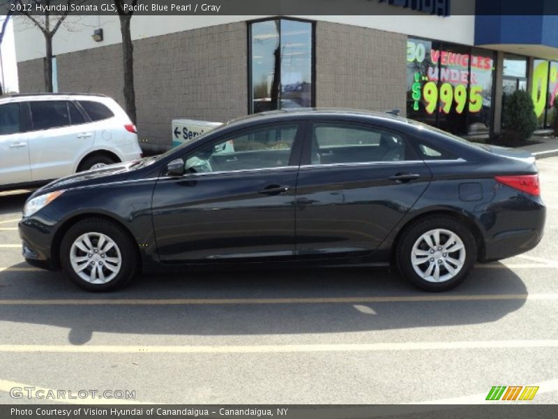 Pacific Blue Pearl / Gray 2012 Hyundai Sonata GLS