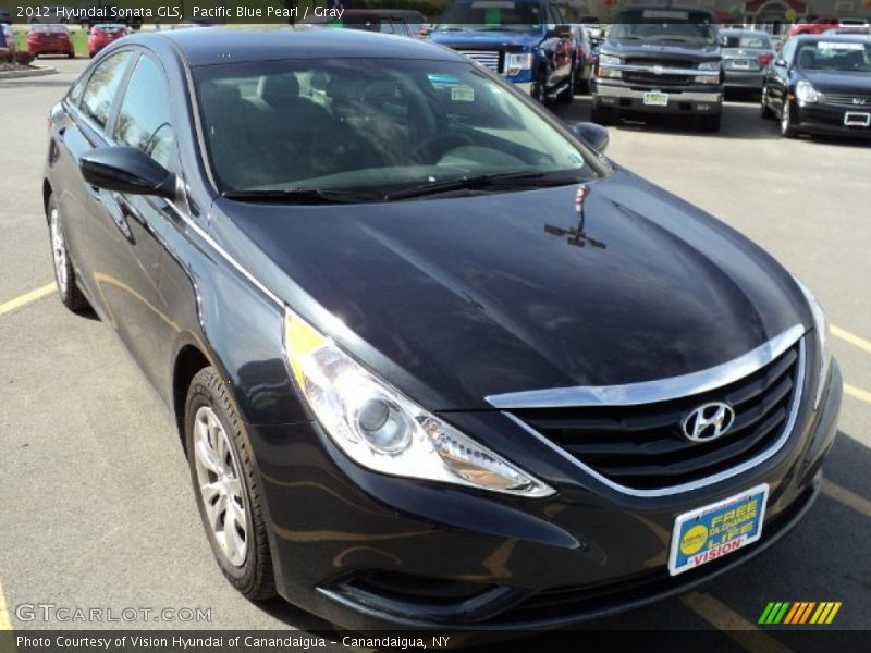 Pacific Blue Pearl / Gray 2012 Hyundai Sonata GLS