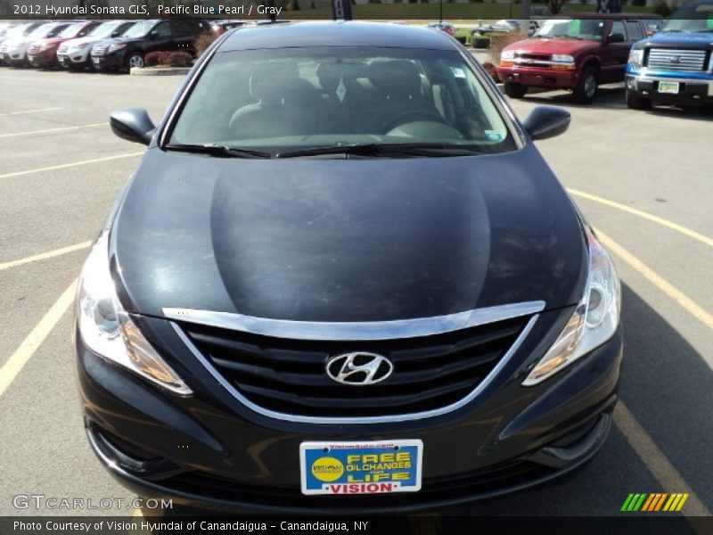 Pacific Blue Pearl / Gray 2012 Hyundai Sonata GLS
