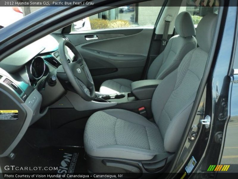 Pacific Blue Pearl / Gray 2012 Hyundai Sonata GLS