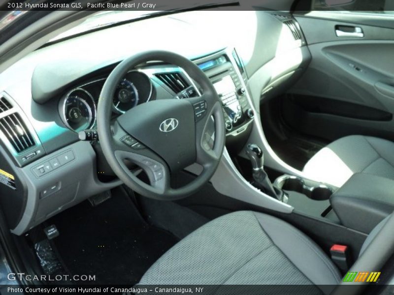 Pacific Blue Pearl / Gray 2012 Hyundai Sonata GLS