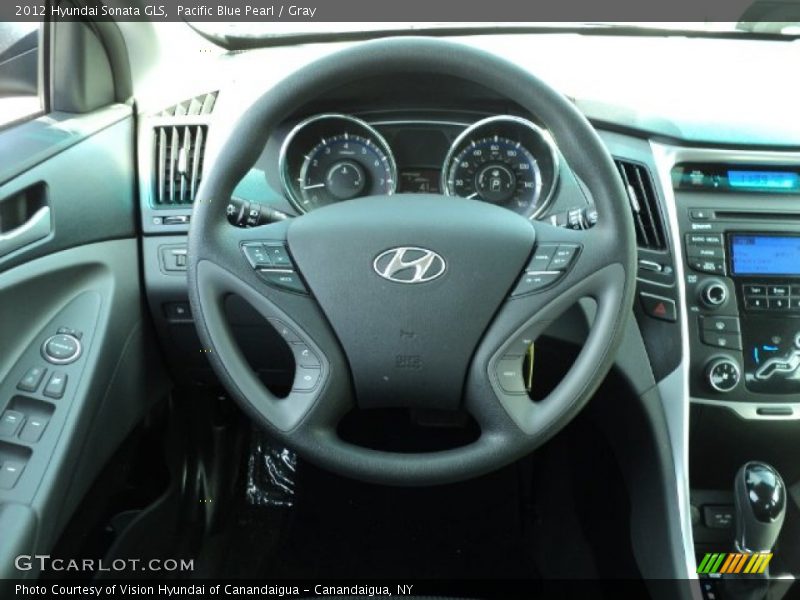 Pacific Blue Pearl / Gray 2012 Hyundai Sonata GLS