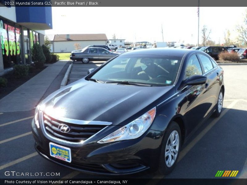 Pacific Blue Pearl / Black 2012 Hyundai Sonata GLS