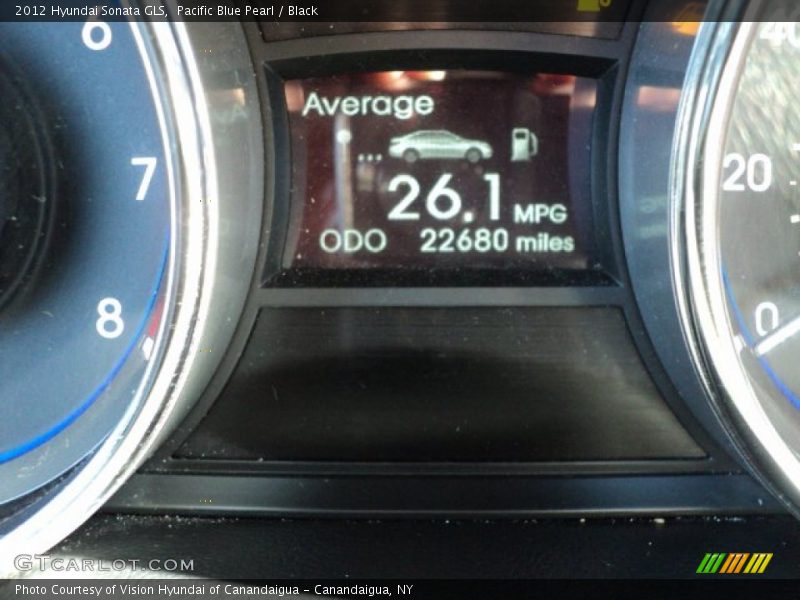 Pacific Blue Pearl / Black 2012 Hyundai Sonata GLS
