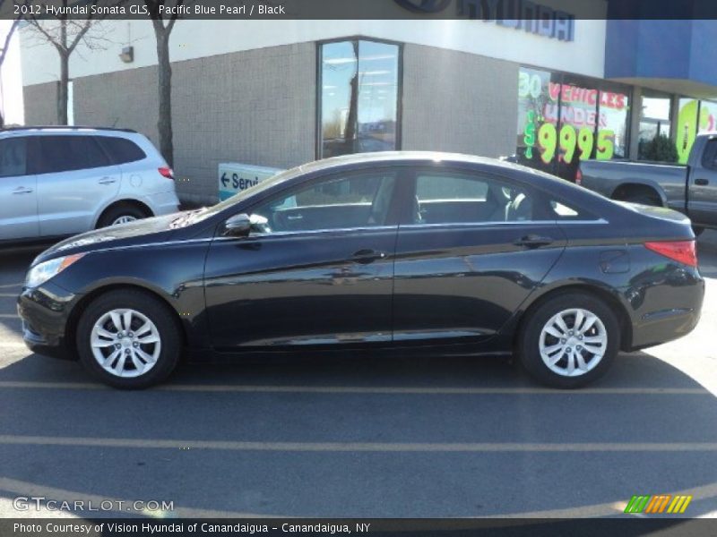 Pacific Blue Pearl / Black 2012 Hyundai Sonata GLS