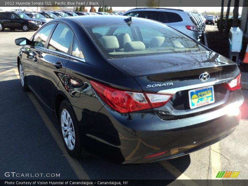 Pacific Blue Pearl / Black 2012 Hyundai Sonata GLS