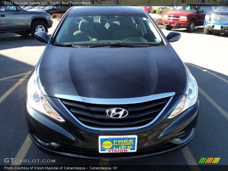 Pacific Blue Pearl / Black 2012 Hyundai Sonata GLS