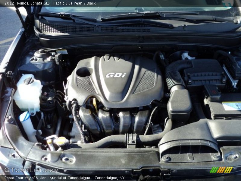Pacific Blue Pearl / Black 2012 Hyundai Sonata GLS