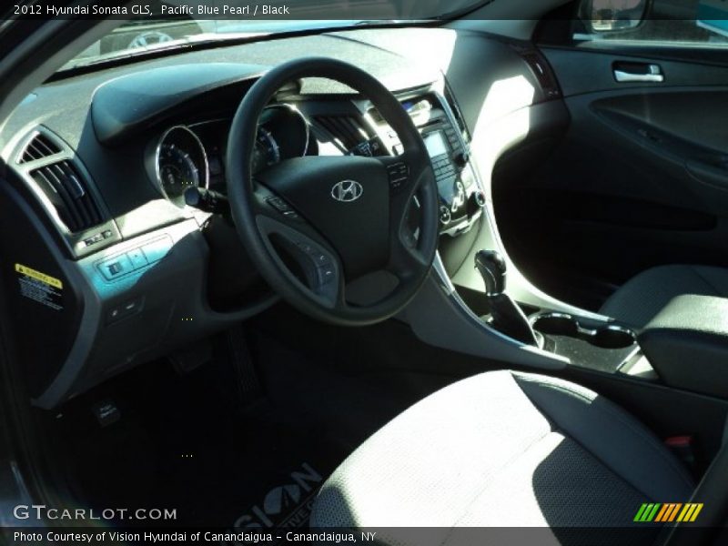 Pacific Blue Pearl / Black 2012 Hyundai Sonata GLS