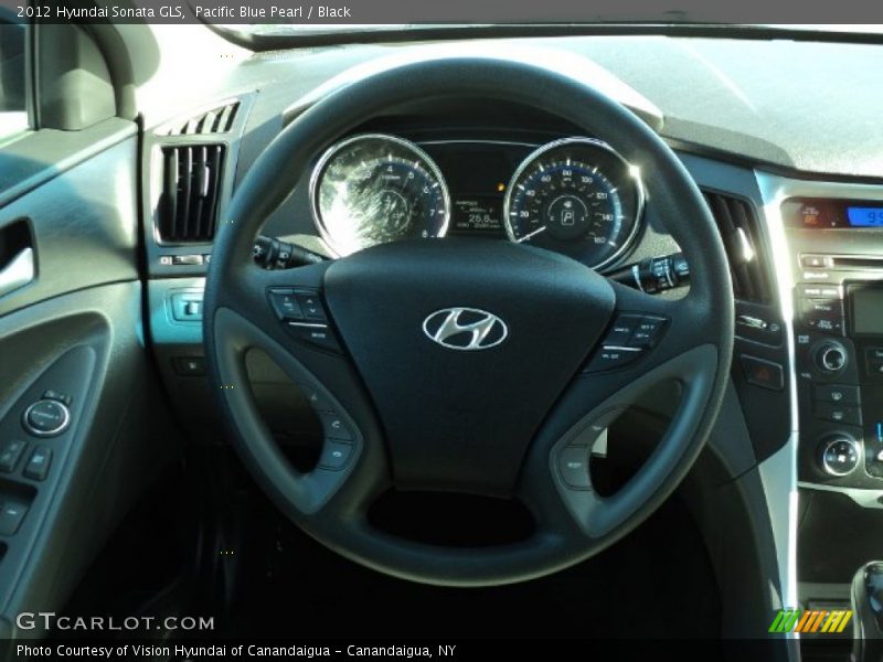 Pacific Blue Pearl / Black 2012 Hyundai Sonata GLS