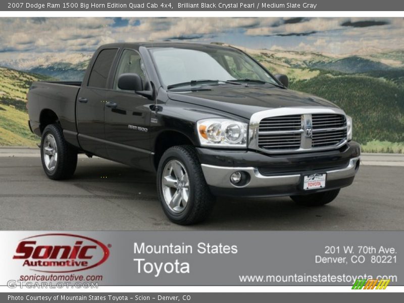 Brilliant Black Crystal Pearl / Medium Slate Gray 2007 Dodge Ram 1500 Big Horn Edition Quad Cab 4x4