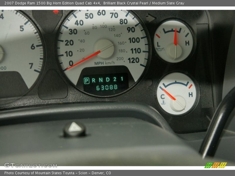 Brilliant Black Crystal Pearl / Medium Slate Gray 2007 Dodge Ram 1500 Big Horn Edition Quad Cab 4x4