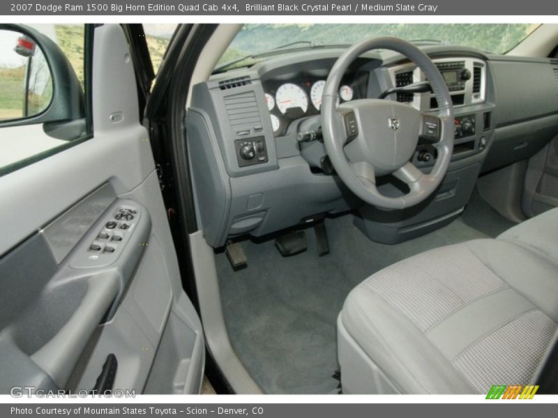 Brilliant Black Crystal Pearl / Medium Slate Gray 2007 Dodge Ram 1500 Big Horn Edition Quad Cab 4x4