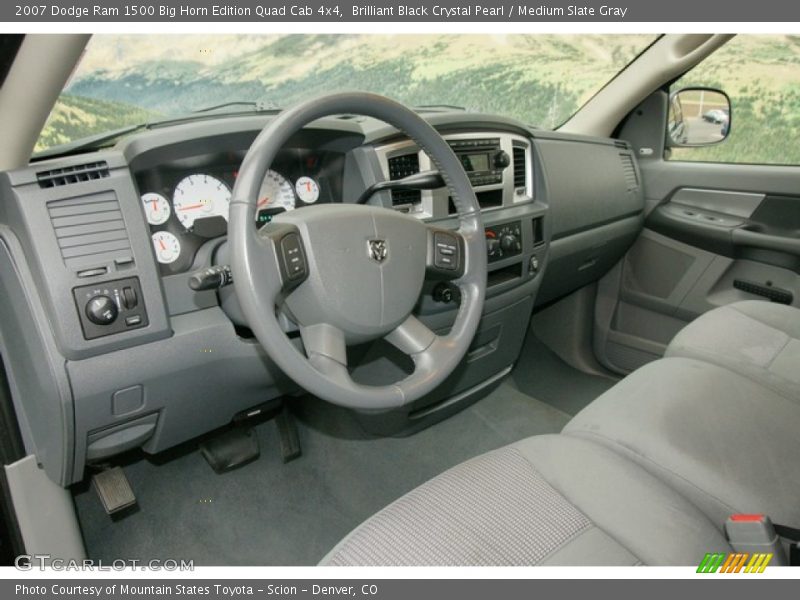 Brilliant Black Crystal Pearl / Medium Slate Gray 2007 Dodge Ram 1500 Big Horn Edition Quad Cab 4x4