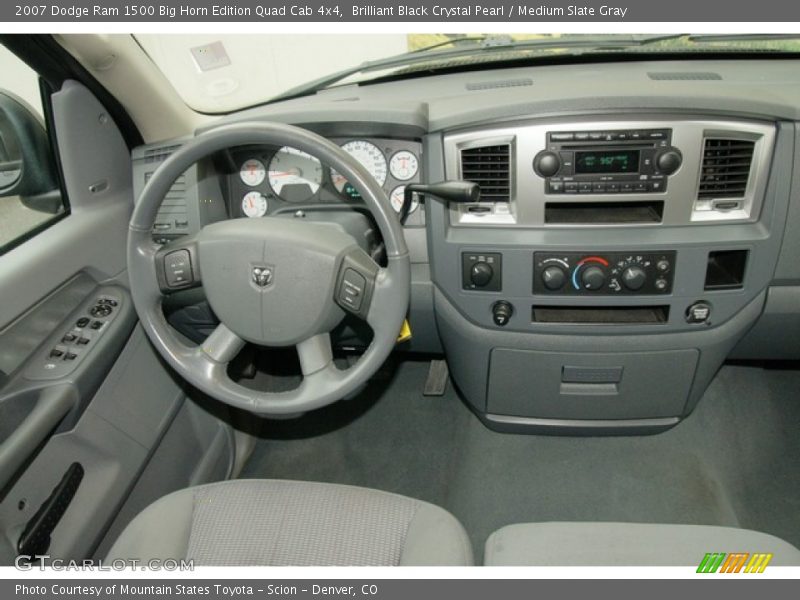 Brilliant Black Crystal Pearl / Medium Slate Gray 2007 Dodge Ram 1500 Big Horn Edition Quad Cab 4x4