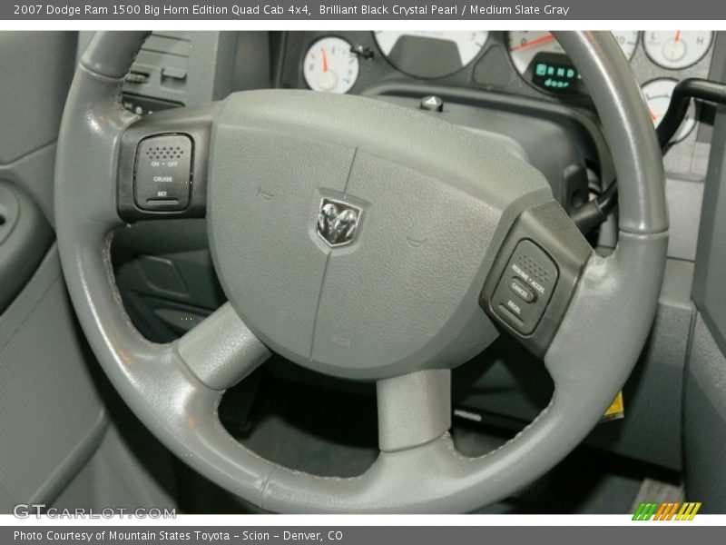 Brilliant Black Crystal Pearl / Medium Slate Gray 2007 Dodge Ram 1500 Big Horn Edition Quad Cab 4x4