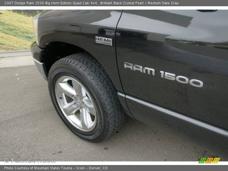 Brilliant Black Crystal Pearl / Medium Slate Gray 2007 Dodge Ram 1500 Big Horn Edition Quad Cab 4x4