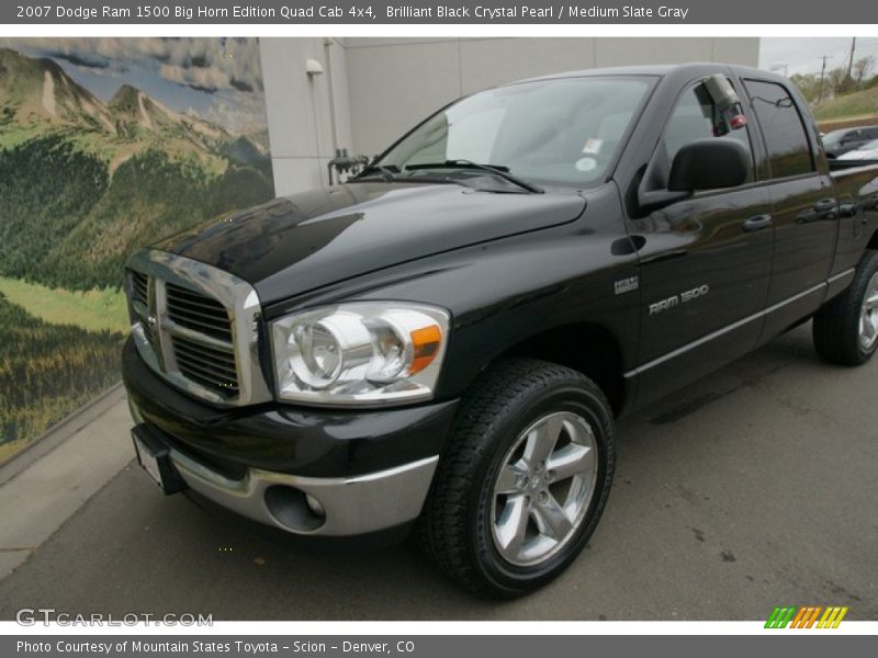 Brilliant Black Crystal Pearl / Medium Slate Gray 2007 Dodge Ram 1500 Big Horn Edition Quad Cab 4x4