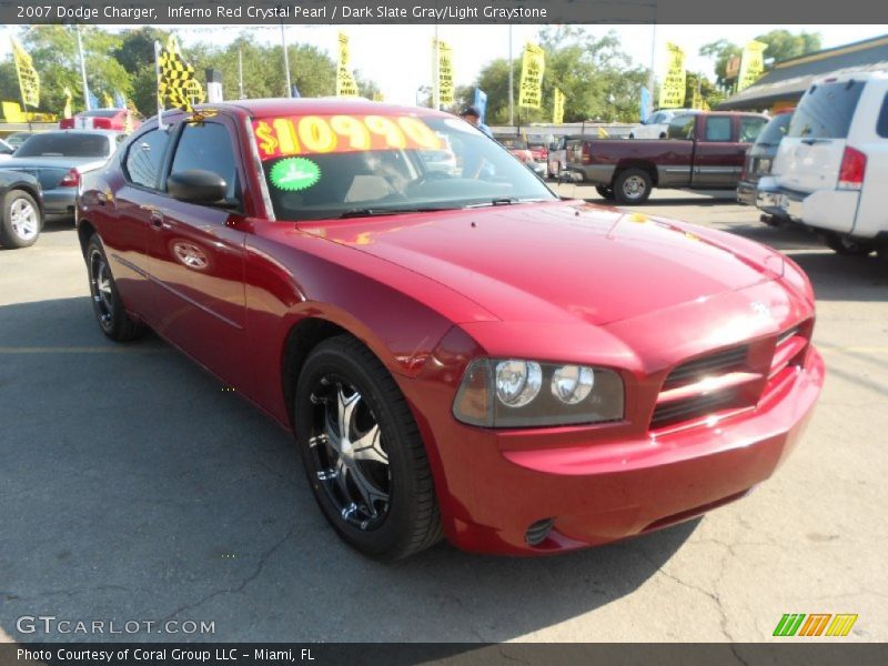 Inferno Red Crystal Pearl / Dark Slate Gray/Light Graystone 2007 Dodge Charger