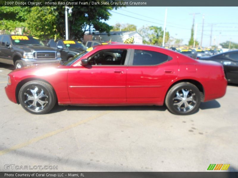 Inferno Red Crystal Pearl / Dark Slate Gray/Light Graystone 2007 Dodge Charger
