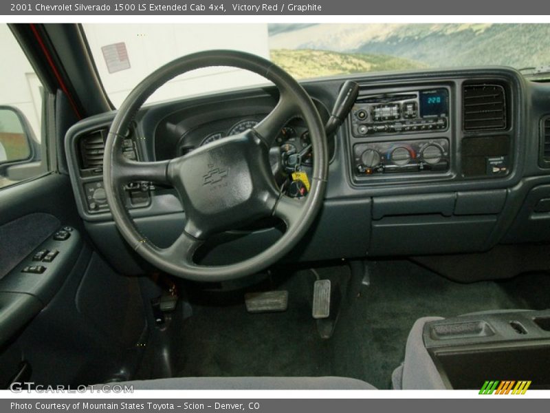 Victory Red / Graphite 2001 Chevrolet Silverado 1500 LS Extended Cab 4x4