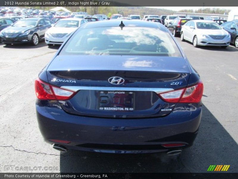 Indigo Night Blue / Gray 2012 Hyundai Sonata Limited 2.0T