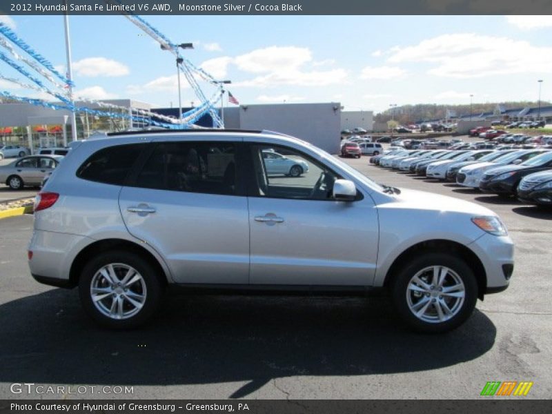 Moonstone Silver / Cocoa Black 2012 Hyundai Santa Fe Limited V6 AWD
