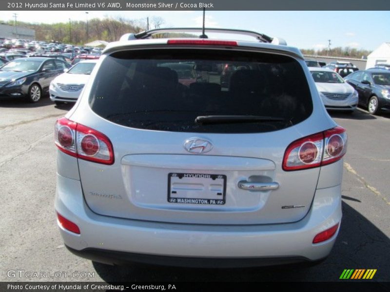 Moonstone Silver / Cocoa Black 2012 Hyundai Santa Fe Limited V6 AWD