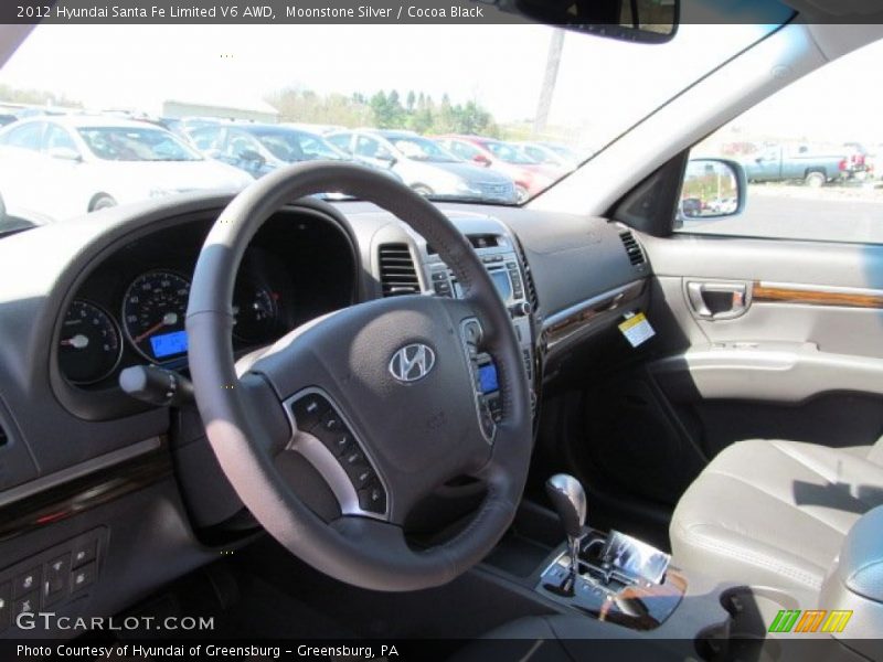 Moonstone Silver / Cocoa Black 2012 Hyundai Santa Fe Limited V6 AWD