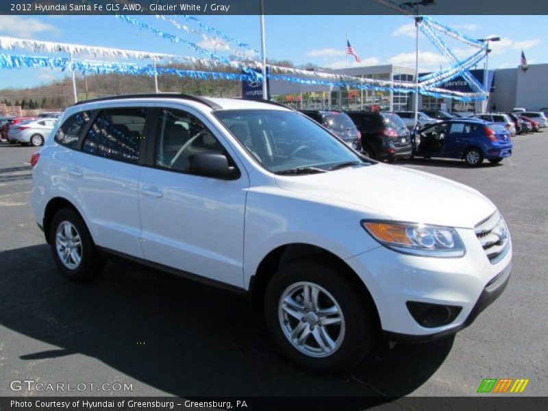 Glacier White / Gray 2012 Hyundai Santa Fe GLS AWD