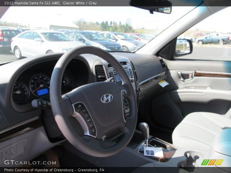 Glacier White / Gray 2012 Hyundai Santa Fe GLS AWD