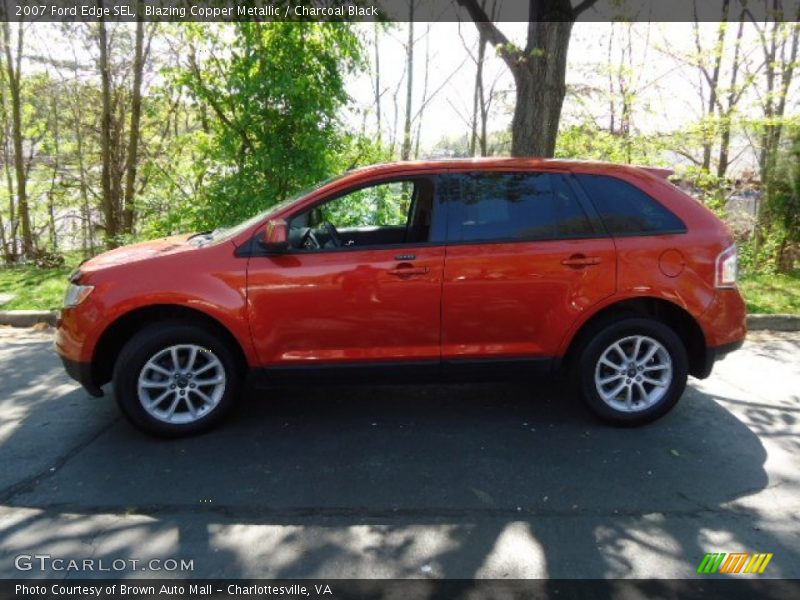 Blazing Copper Metallic / Charcoal Black 2007 Ford Edge SEL