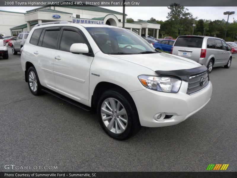 Blizzard White Pearl / Ash Gray 2008 Toyota Highlander Hybrid Limited 4WD