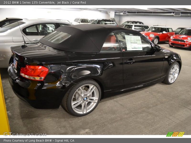 Jet Black / Coral Red 2012 BMW 1 Series 135i Convertible
