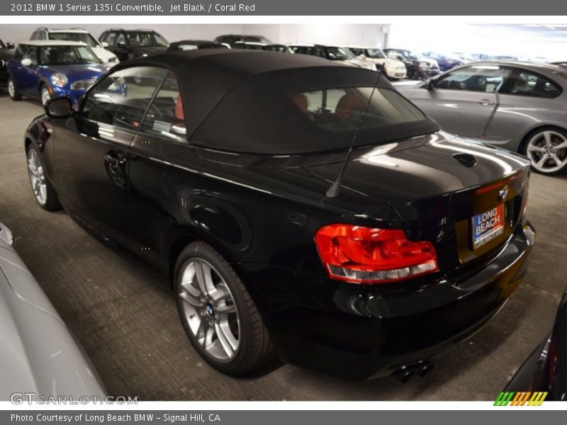 Jet Black / Coral Red 2012 BMW 1 Series 135i Convertible