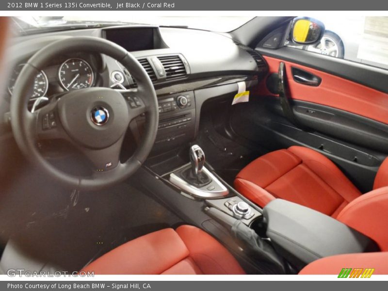 Jet Black / Coral Red 2012 BMW 1 Series 135i Convertible