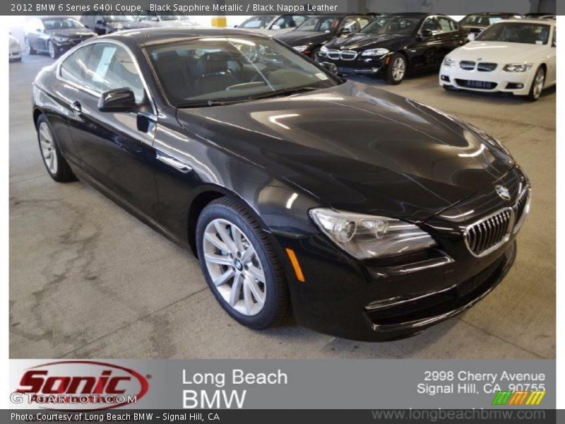 Black Sapphire Metallic / Black Nappa Leather 2012 BMW 6 Series 640i Coupe
