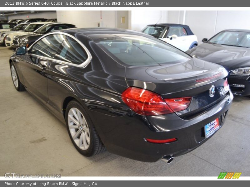 Black Sapphire Metallic / Black Nappa Leather 2012 BMW 6 Series 640i Coupe
