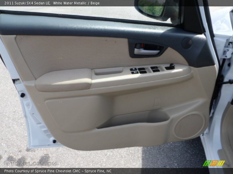 White Water Metallic / Beige 2011 Suzuki SX4 Sedan LE