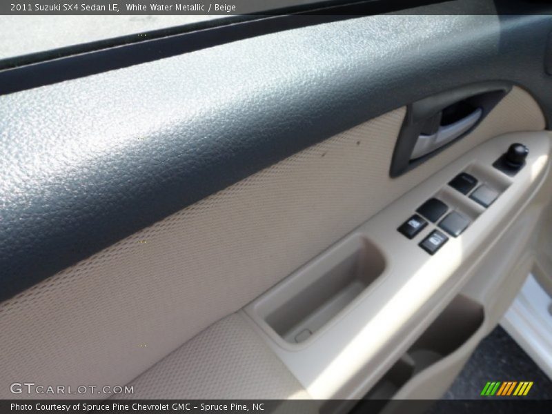 White Water Metallic / Beige 2011 Suzuki SX4 Sedan LE