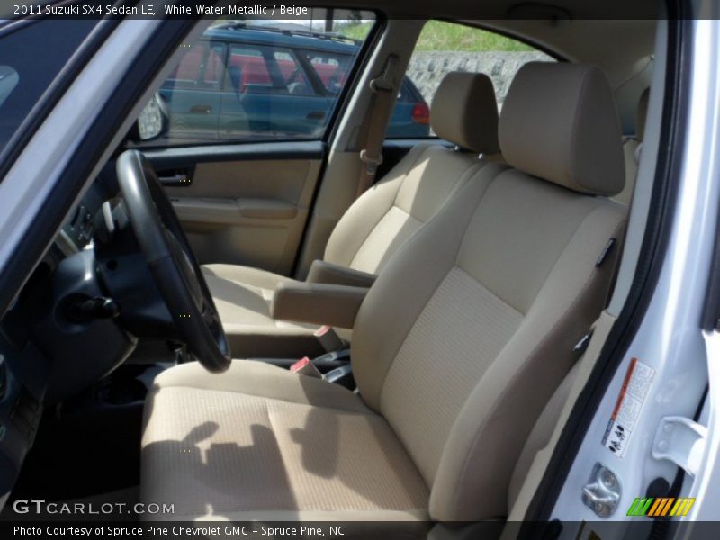 White Water Metallic / Beige 2011 Suzuki SX4 Sedan LE