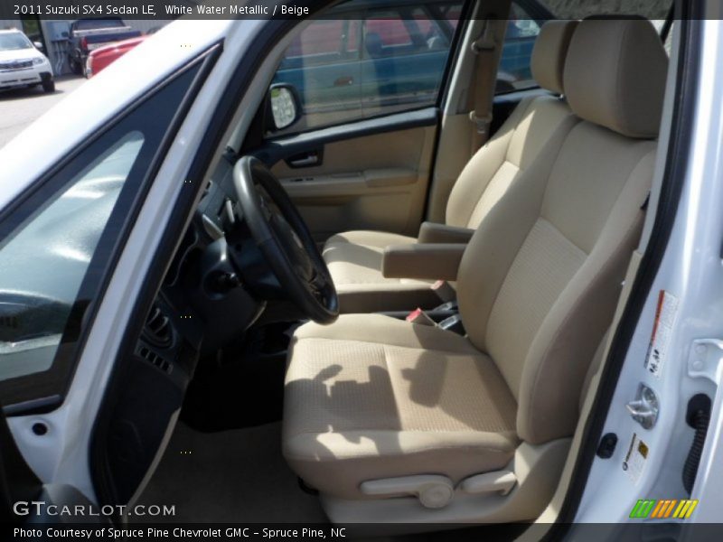 White Water Metallic / Beige 2011 Suzuki SX4 Sedan LE