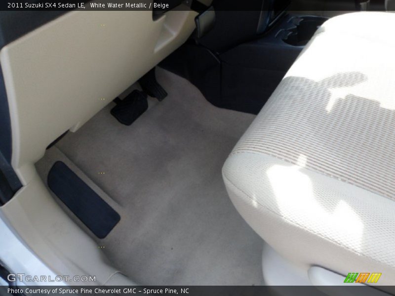 White Water Metallic / Beige 2011 Suzuki SX4 Sedan LE