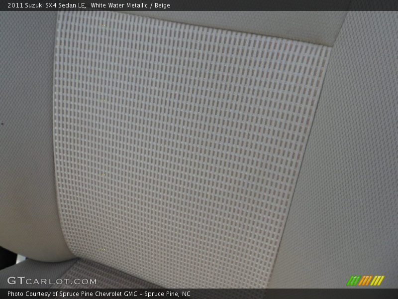 White Water Metallic / Beige 2011 Suzuki SX4 Sedan LE