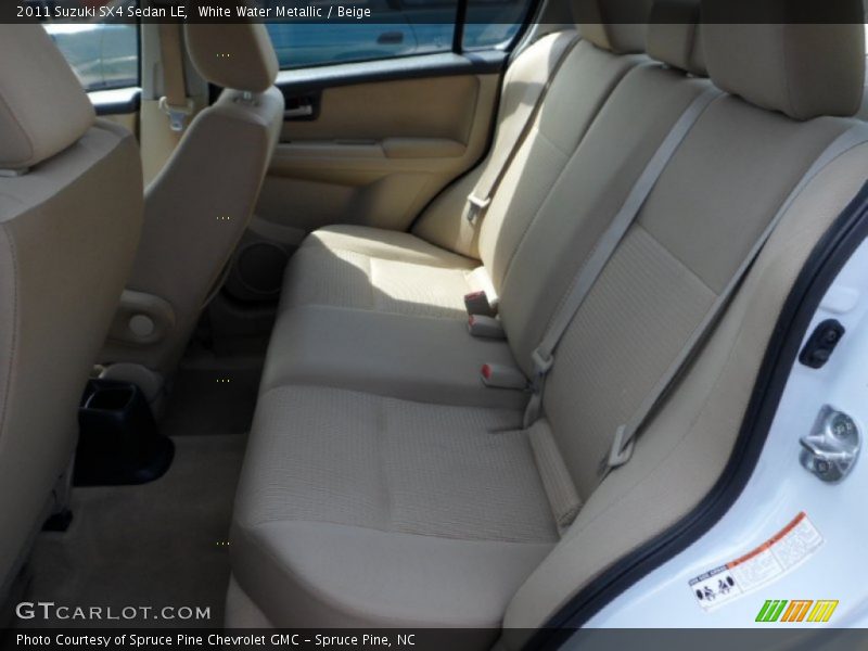 White Water Metallic / Beige 2011 Suzuki SX4 Sedan LE