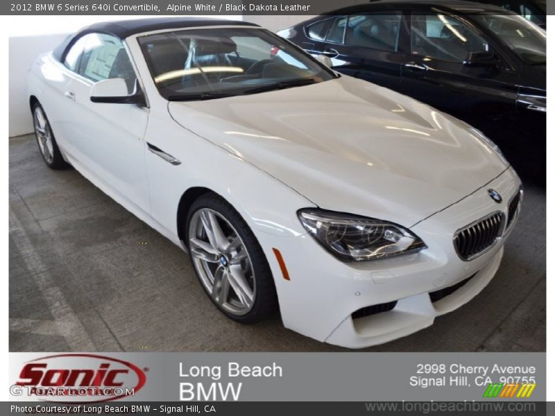 Alpine White / Black Dakota Leather 2012 BMW 6 Series 640i Convertible